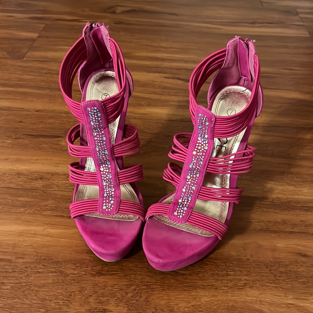 Rouge Helium Pink Strapped High Heels